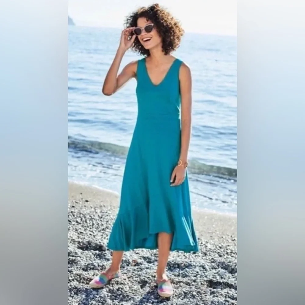 BODEN Elisa Jersey Blue Sleeveless Dress - Picture 8 of 8
